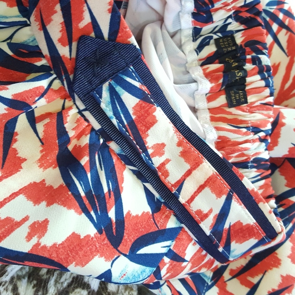 Zara Basic Elastic Aline Full Tropical Print Skirt - image 6